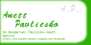 anett pavlicsko business card